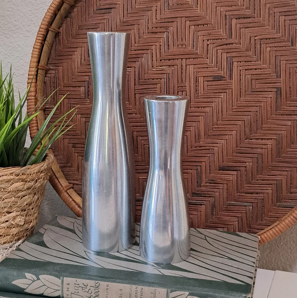 Ikea Erika Pakham Heavy Metal Candlestick Holders Set of 2